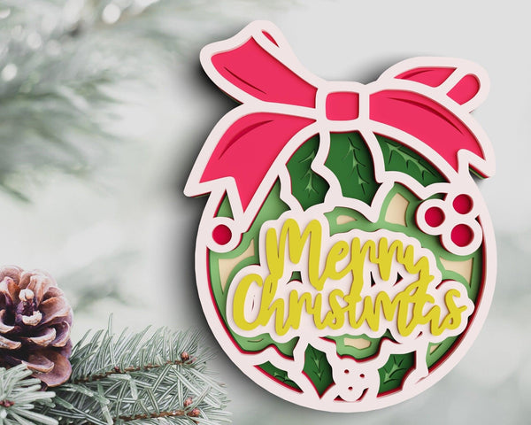 3D Christmas Ornament SVG DXF 7 Layer-Rishasart