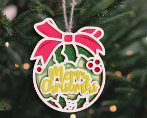 3D Christmas Ornament SVG DXF 7 Layer-Rishasart