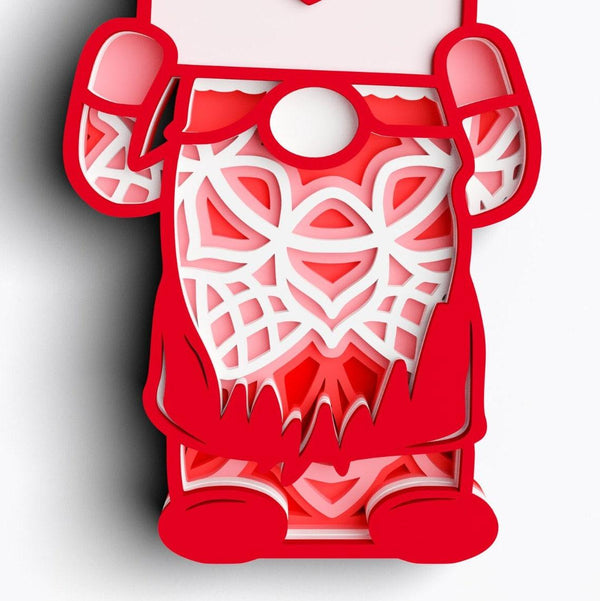 3D Valentine Gnome SVG DXF 6 Layer - Love Heart Svg-Rishasart