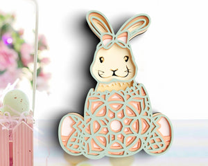 Easter Bunny Egg SVG DXF 6 Layer - Rabbit Svg 3D Mandala Svg-Rishasart