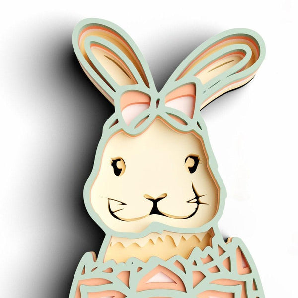 Easter Bunny Egg SVG DXF 6 Layer - Rabbit Svg 3D Mandala Svg-Rishasart