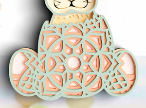 Easter Bunny Egg SVG DXF 6 Layer - Rabbit Svg 3D Mandala Svg-Rishasart