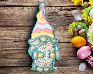 Easter Gnome Egg SVG DXF 6 Layer - Easter Egg Svg 3D-Rishasart