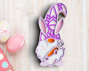 Layered Easter Gnome SVG DXF - Spring 3D Mandala Svg-Rishasart