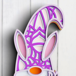 Layered Easter Gnome SVG DXF - Spring 3D Mandala Svg-Rishasart