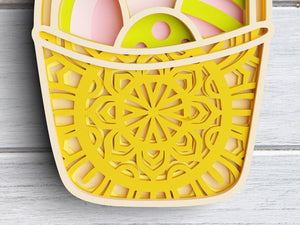 Layered Easter Egg Basket SVG DXF - Easter Sign 3D-Rishasart
