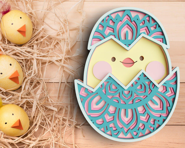 3D Layered Easter Egg  SVG DXF-Rishasart