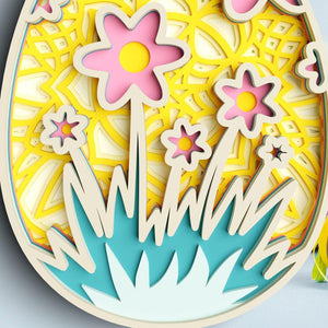 3D Layered Floral Easter Egg  SVG DXF-Rishasart