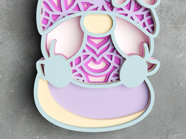 Layered Easter Gnome SVG DXF - Spring 3D Mandala Svg-Rishasart