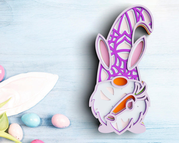 Layered Easter Gnome SVG DXF - Spring 3D Mandala Svg-Rishasart