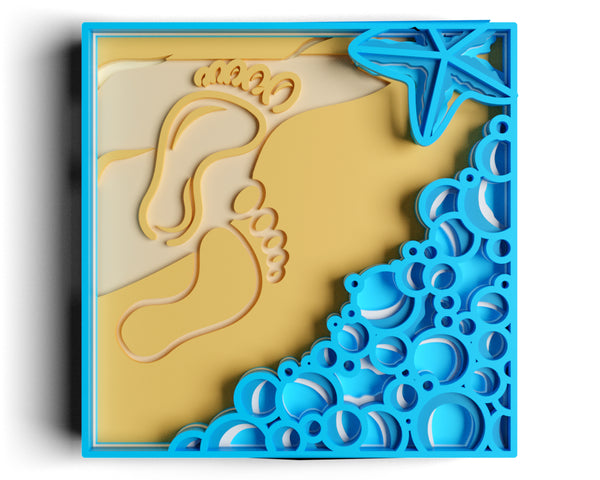 3D Beach SVG DXF Cricut Laser Cut files-Rishasart